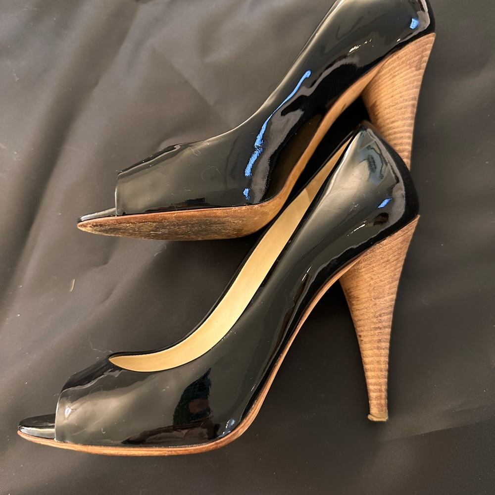 Miu Miu patent peel toe heel